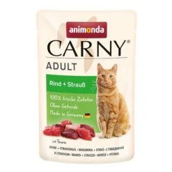 Animonda Cat Carny Adult Rind + Strauß | 12 X 85g Katzenfutter Nass