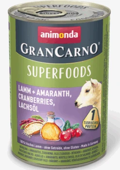 Animonda GranCarno Superfoods 6x400g Mit Lamm, Amaranth, Cranberries Und Lachsöl