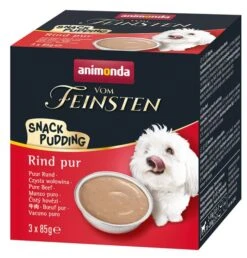 Animonda Vom Feinsten Snackpudding Hund Adult Rind Pur 3 X 85 G